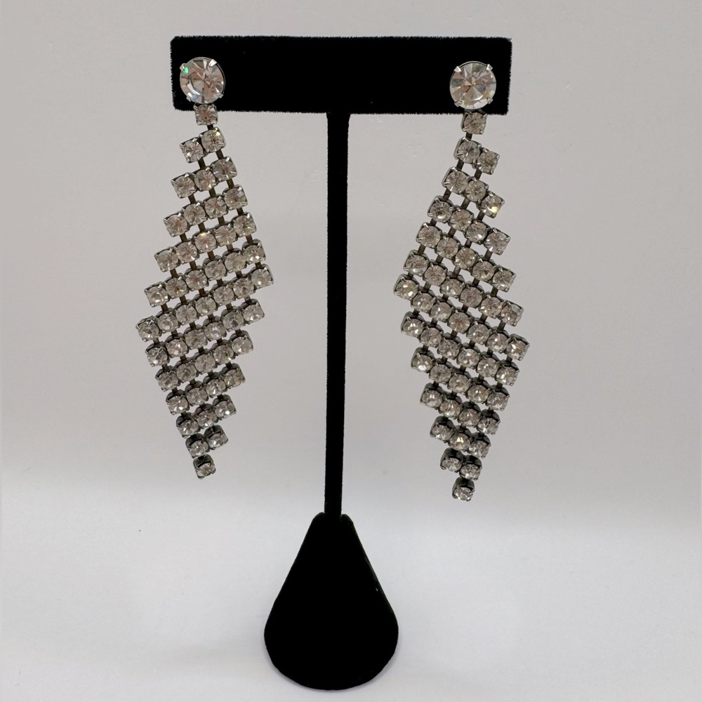VINTAGE Large Crystal Chandelier Earrings